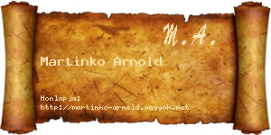 Martinko Arnold névjegykártya